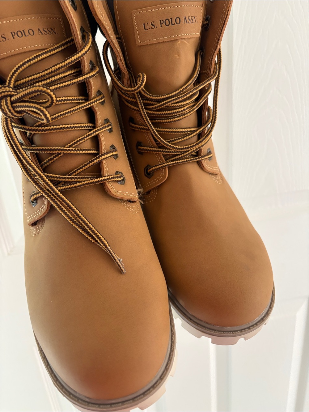 U.S. Polo Assn. Women's Cognac Lace-Up Work Boots